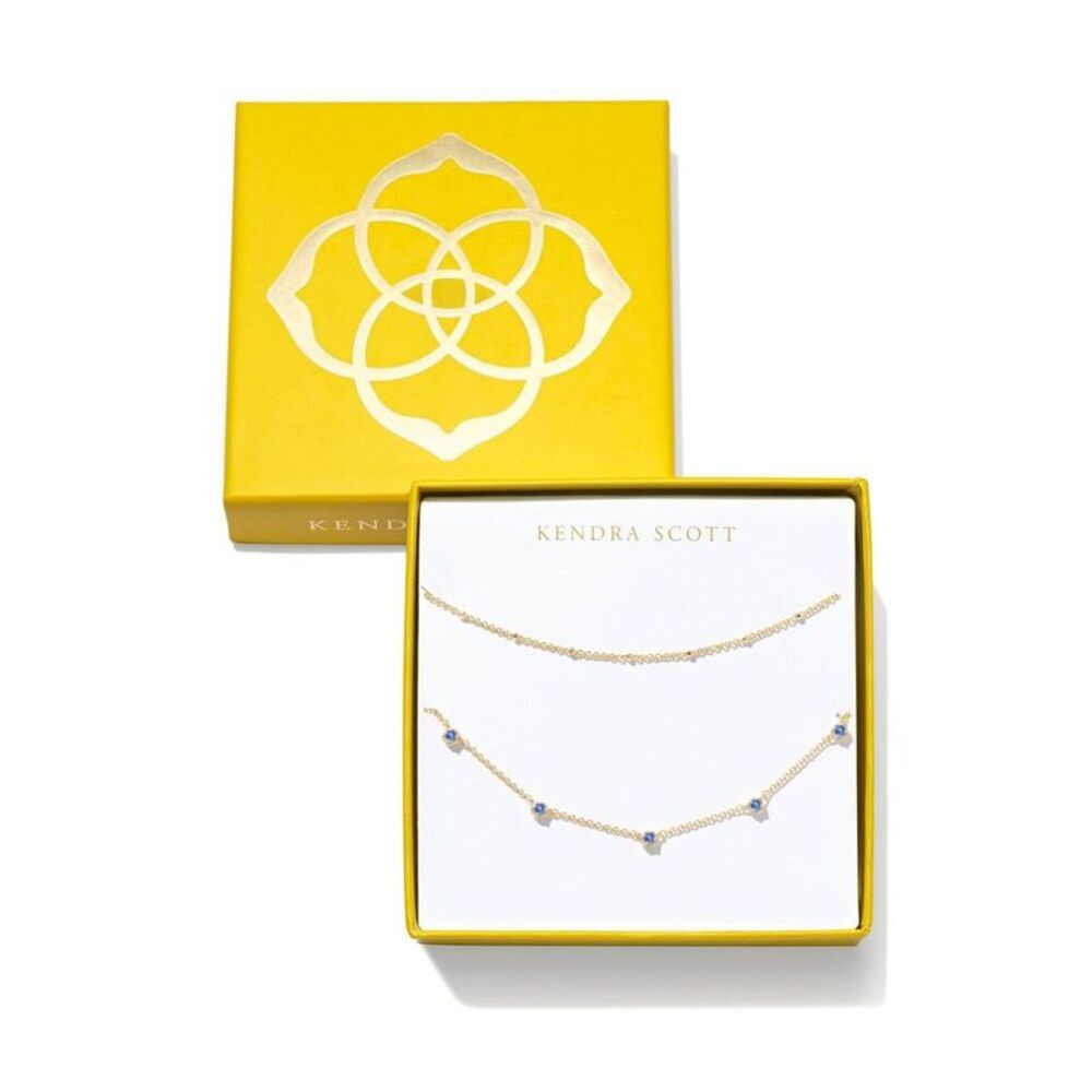 Open Box - Kendra Scott -  Mandy Strand Necklace Set  Gold/Blue